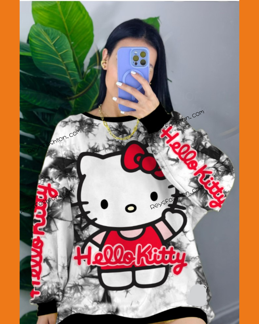 Hello Kitty Crewneck  Oversized Sweater