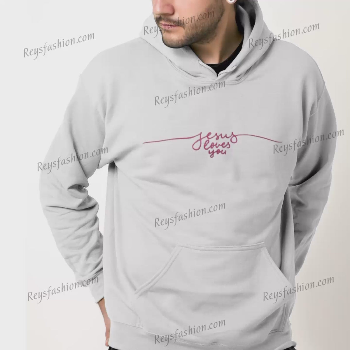 Sudadera unisex con capucha "Jesús te ama"